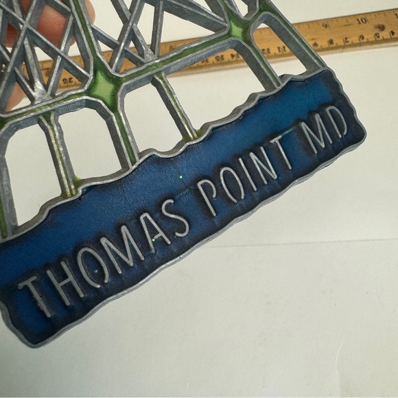Vtg Thomas Point Maryland MD Suncatcher Retro Metal w Plastic Resin Souvenir - Picture 6 of 9